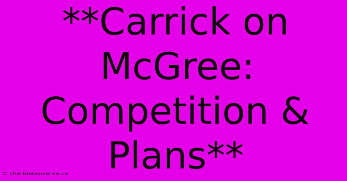 **Carrick On McGree: Competition & Plans**