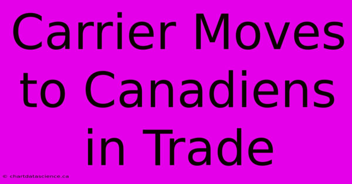 Carrier Moves To Canadiens In Trade