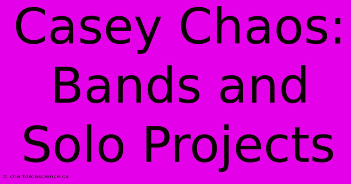 Casey Chaos: Bands And Solo Projects