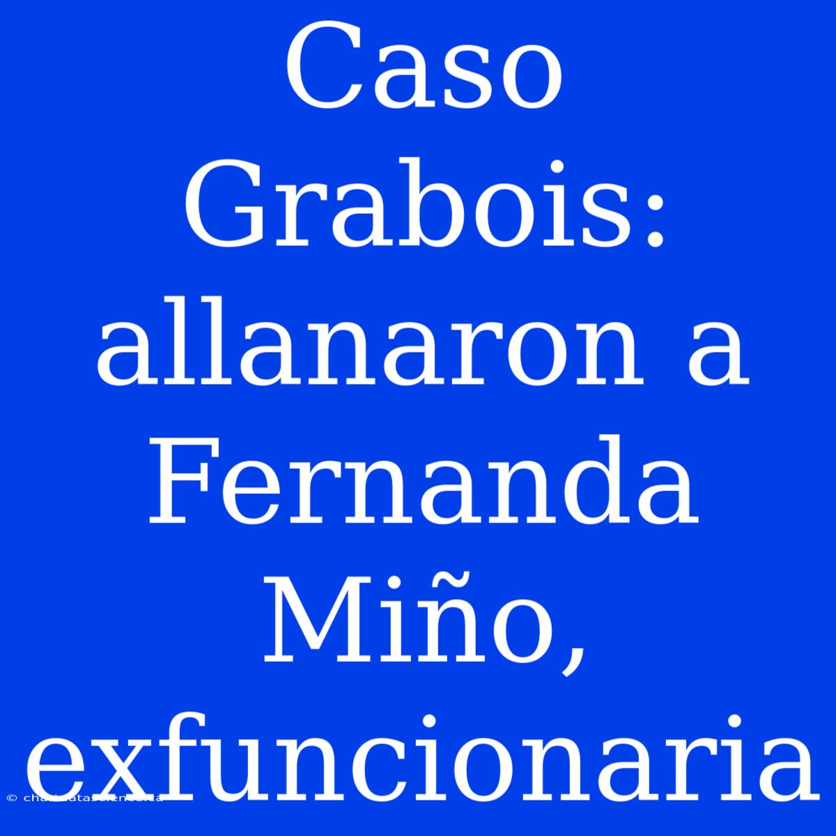 Caso Grabois: Allanaron A Fernanda Miño, Exfuncionaria