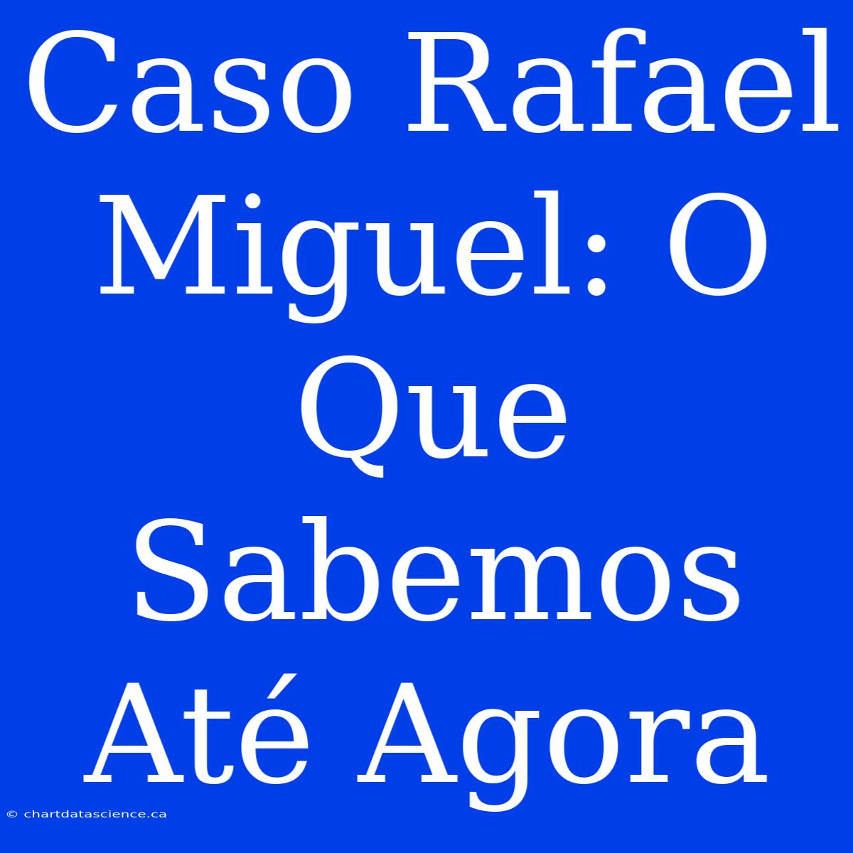 Caso Rafael Miguel: O Que Sabemos Até Agora