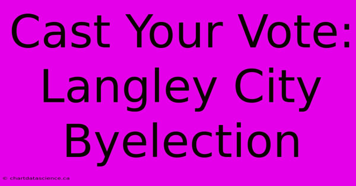 Cast Your Vote: Langley City Byelection