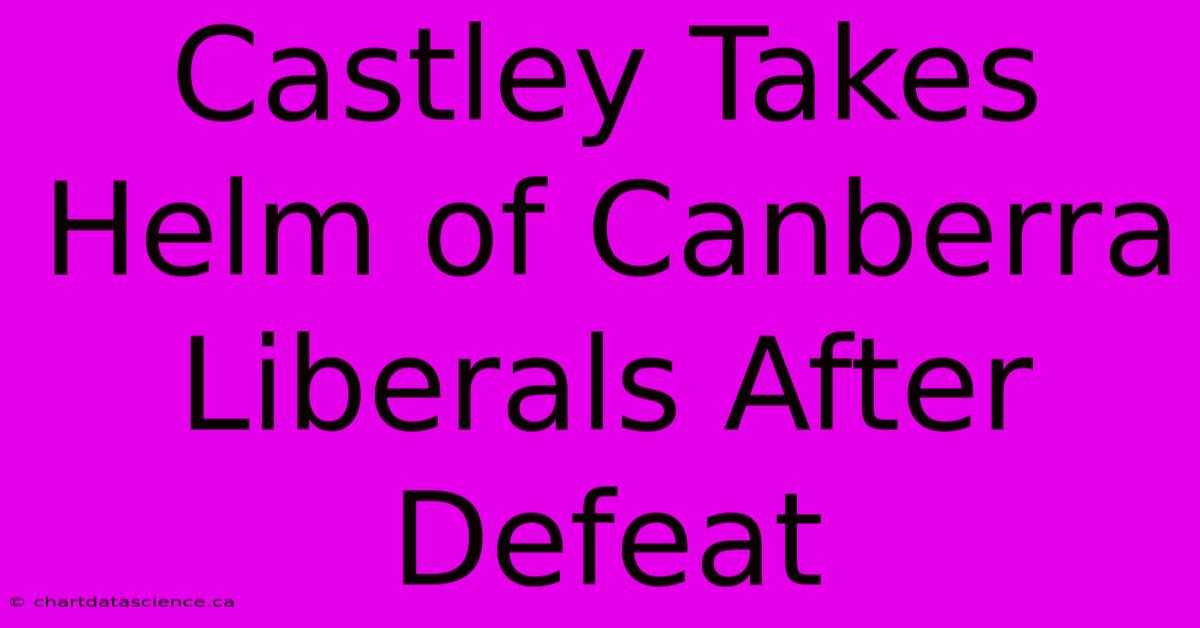 Castley Takes Helm Of Canberra Liberals After Defeat 