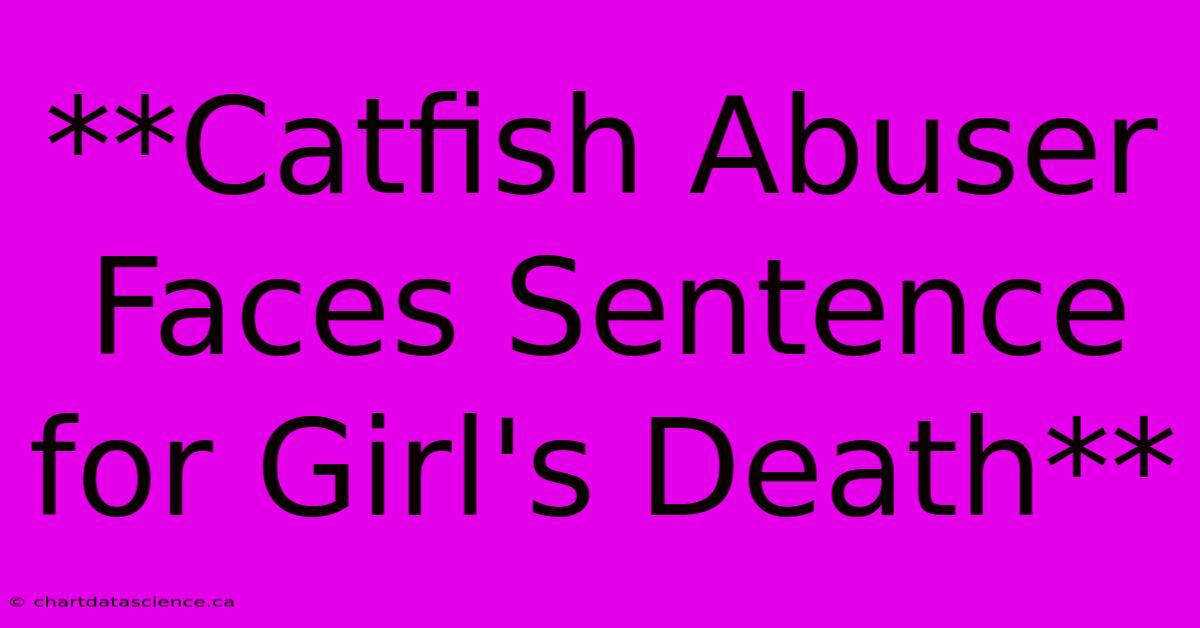 **Catfish Abuser Faces Sentence For Girl's Death**