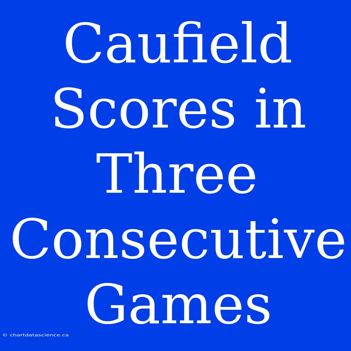 Caufield Scores In Three Consecutive Games