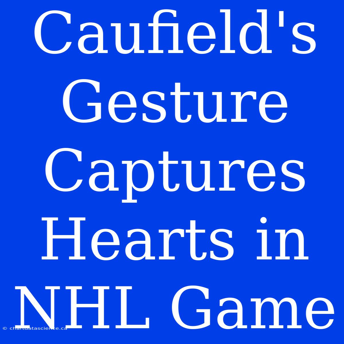 Caufield's Gesture Captures Hearts In NHL Game