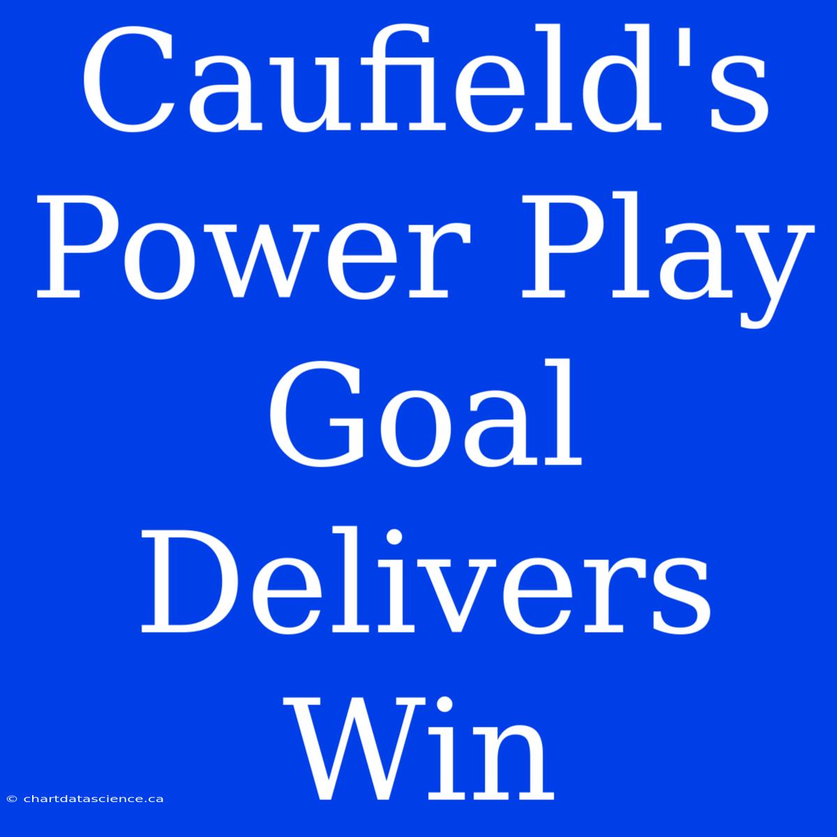 Caufield's Power Play Goal Delivers Win