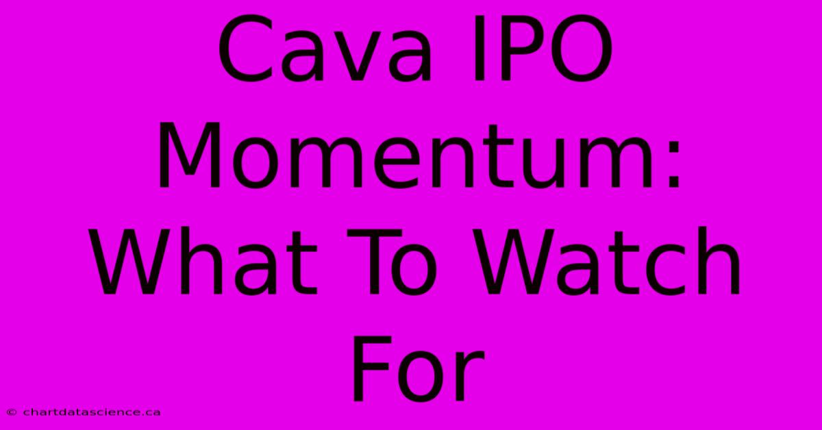 Cava IPO Momentum: What To Watch For 