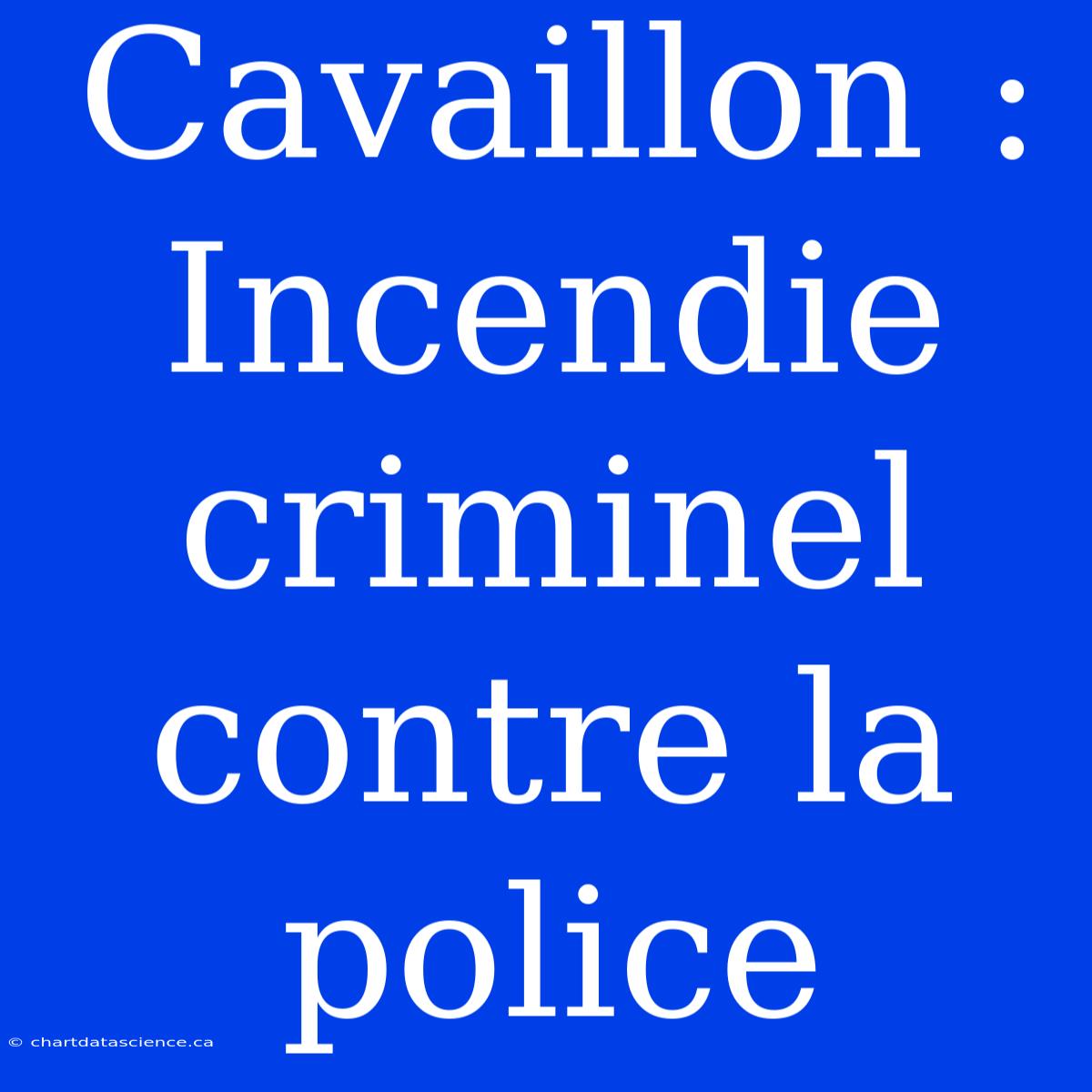 Cavaillon : Incendie Criminel Contre La Police