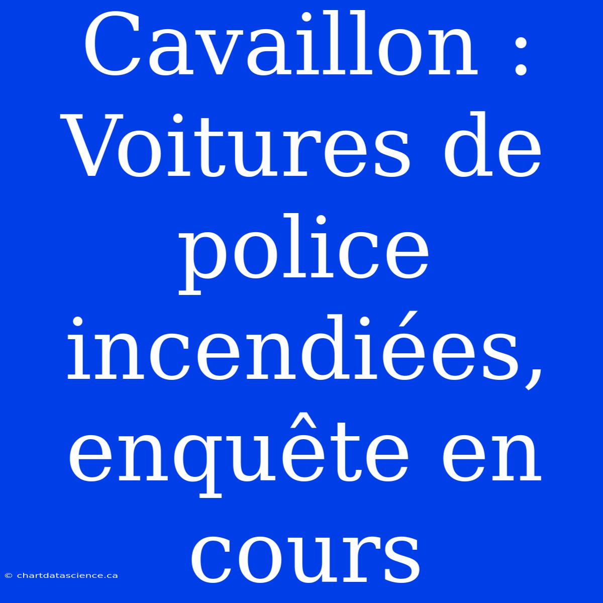 Cavaillon : Voitures De Police Incendiées, Enquête En Cours