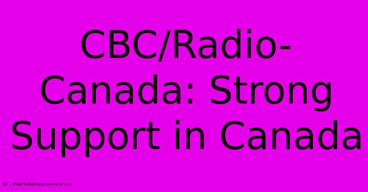 CBC/Radio-Canada: Strong Support In Canada