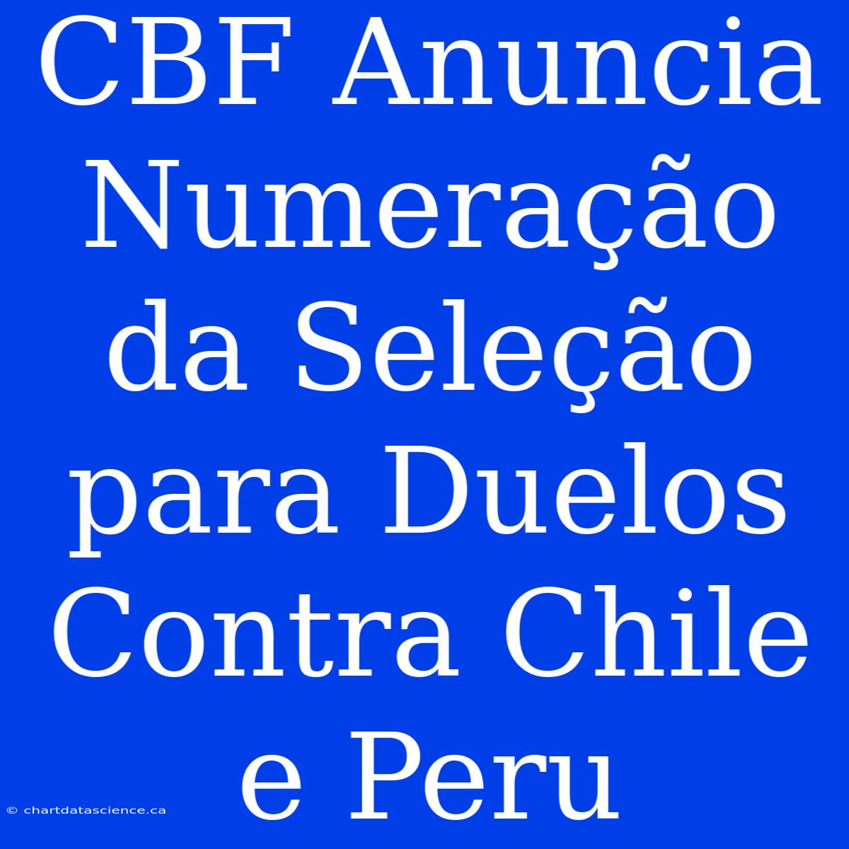 CBF Anuncia Numeração Da Seleção Para Duelos Contra Chile E Peru