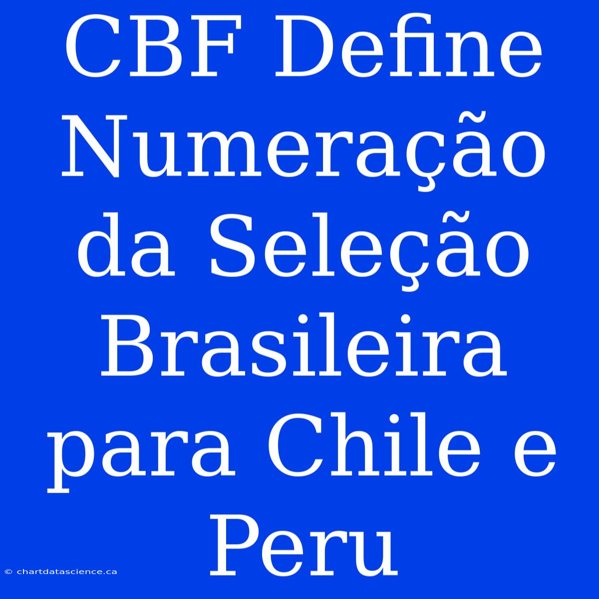 CBF Define Numeração Da Seleção Brasileira Para Chile E Peru