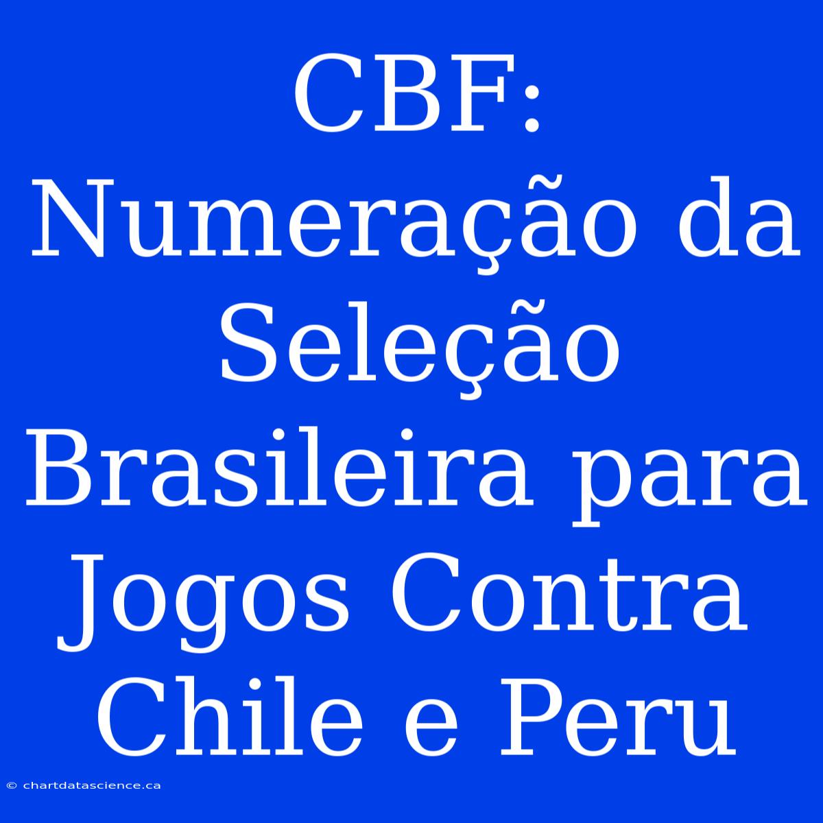 CBF: Numeração Da Seleção Brasileira Para Jogos Contra Chile E Peru