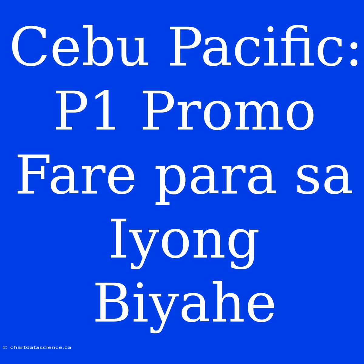 Cebu Pacific: P1 Promo Fare Para Sa Iyong Biyahe