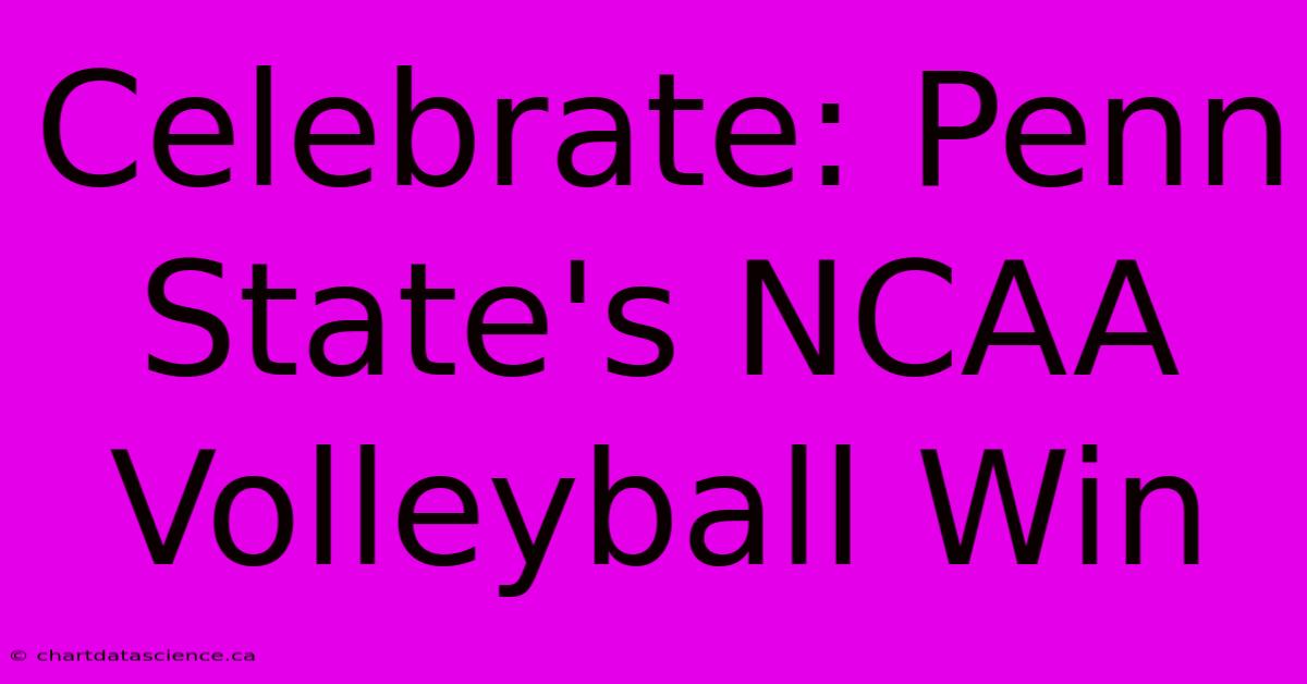 Celebrate: Penn State's NCAA Volleyball Win