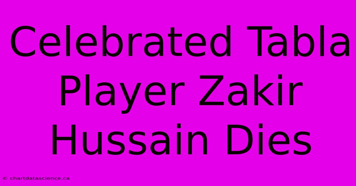 Celebrated Tabla Player Zakir Hussain Dies