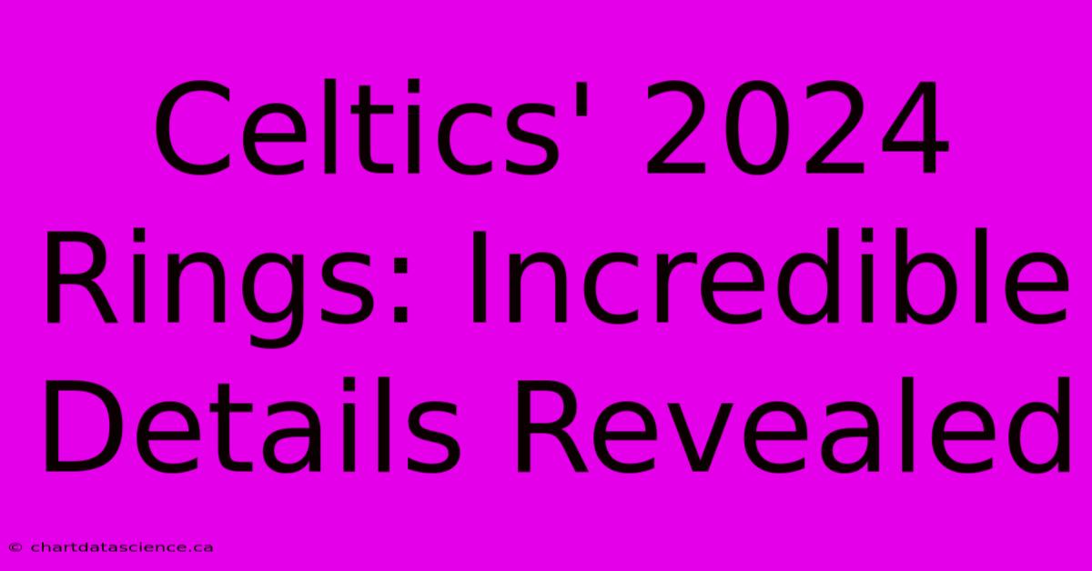 Celtics' 2024 Rings Incredible Details Revealed