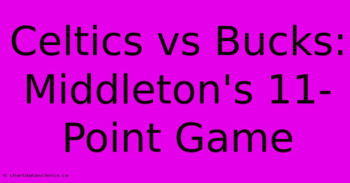 Celtics Vs Bucks: Middleton's 11-Point Game