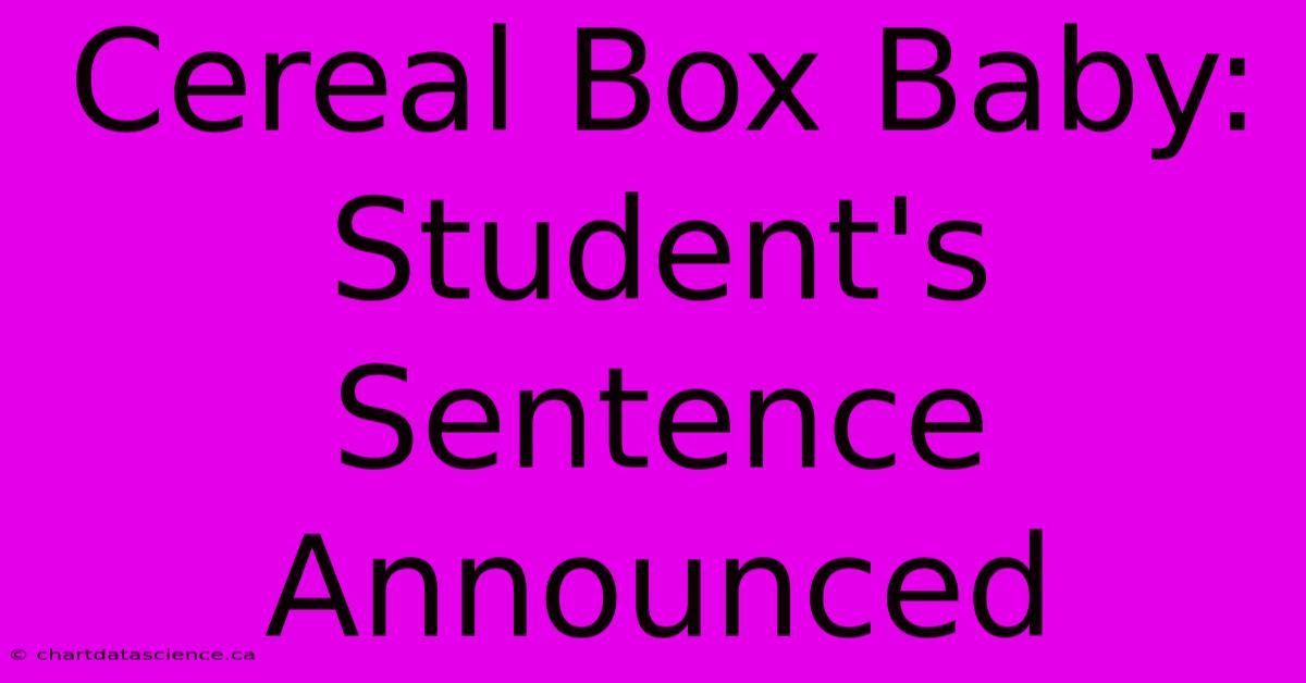 Cereal Box Baby: Student's Sentence Announced