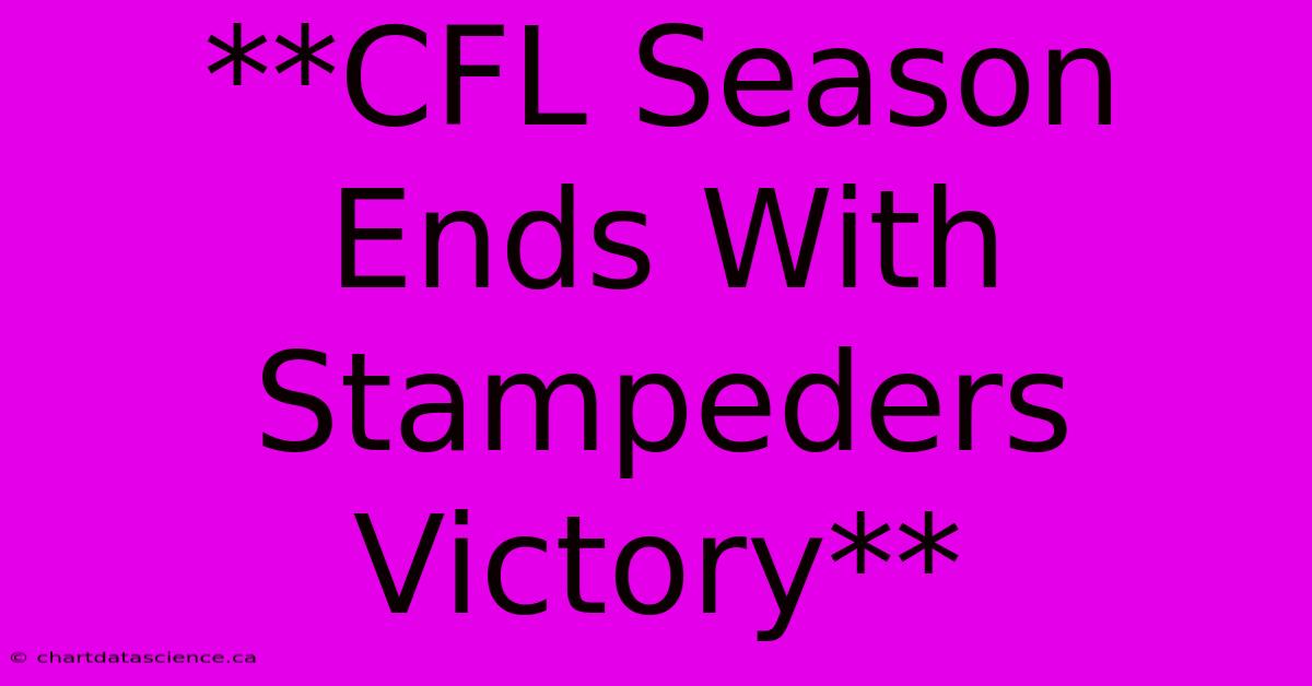 **CFL Season Ends With Stampeders Victory**