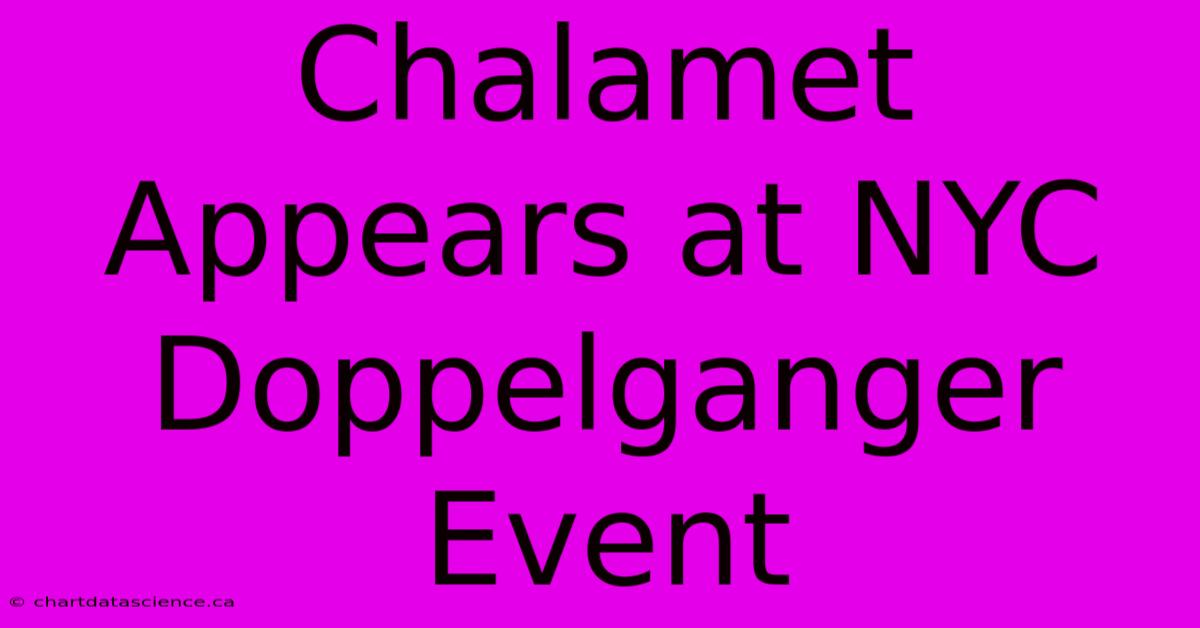 Chalamet Appears At NYC Doppelganger Event 