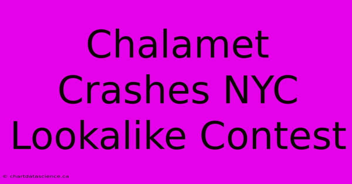 Chalamet Crashes NYC Lookalike Contest