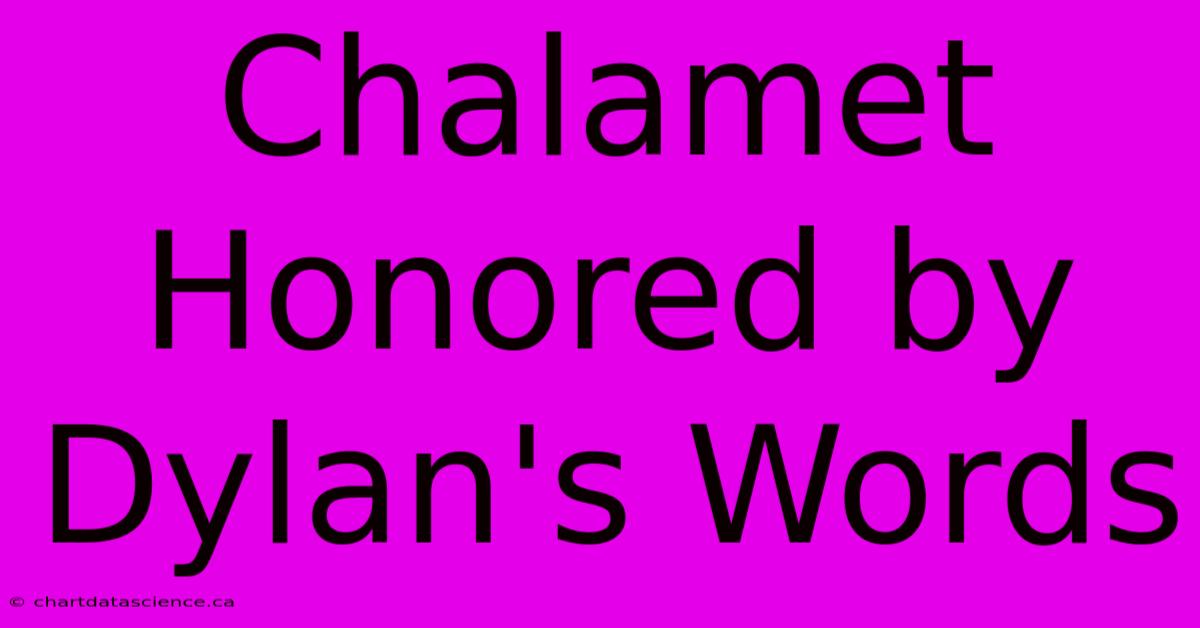 Chalamet Honored By Dylan's Words