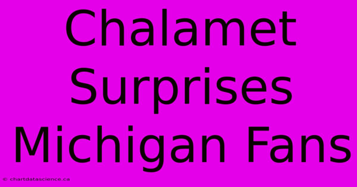 Chalamet Surprises Michigan Fans