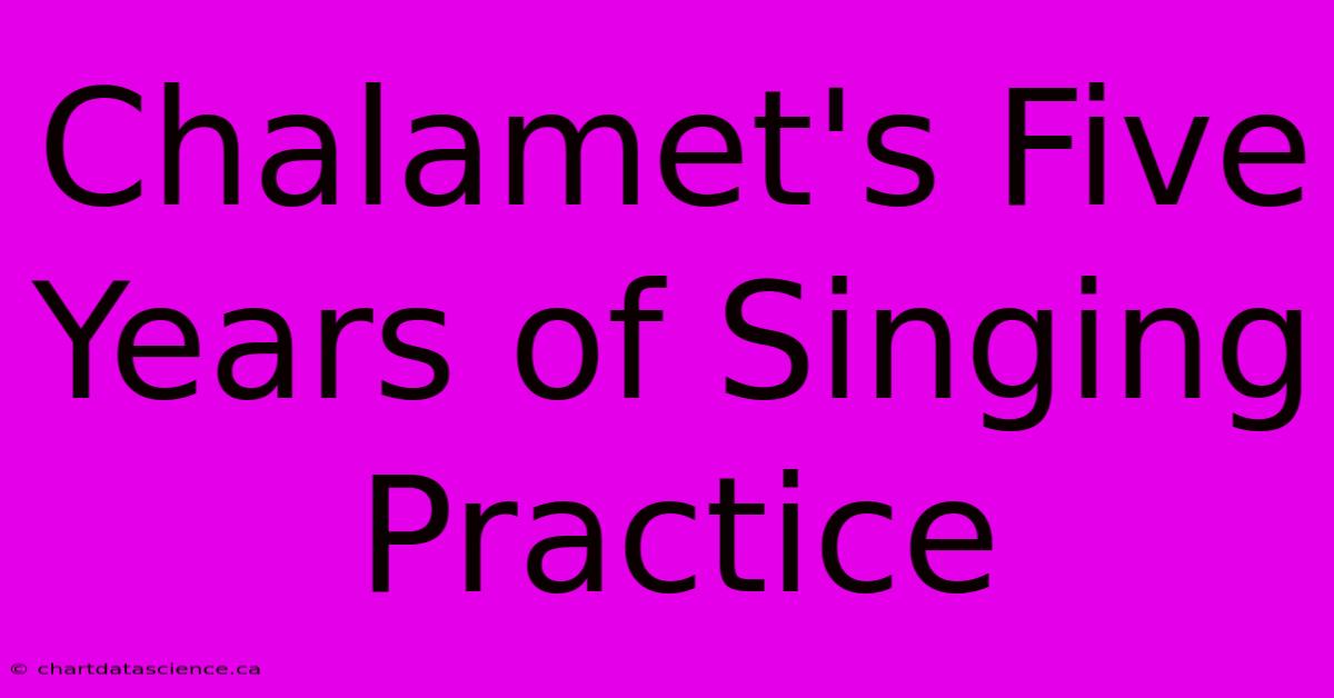 Chalamet's Five Years Of Singing Practice