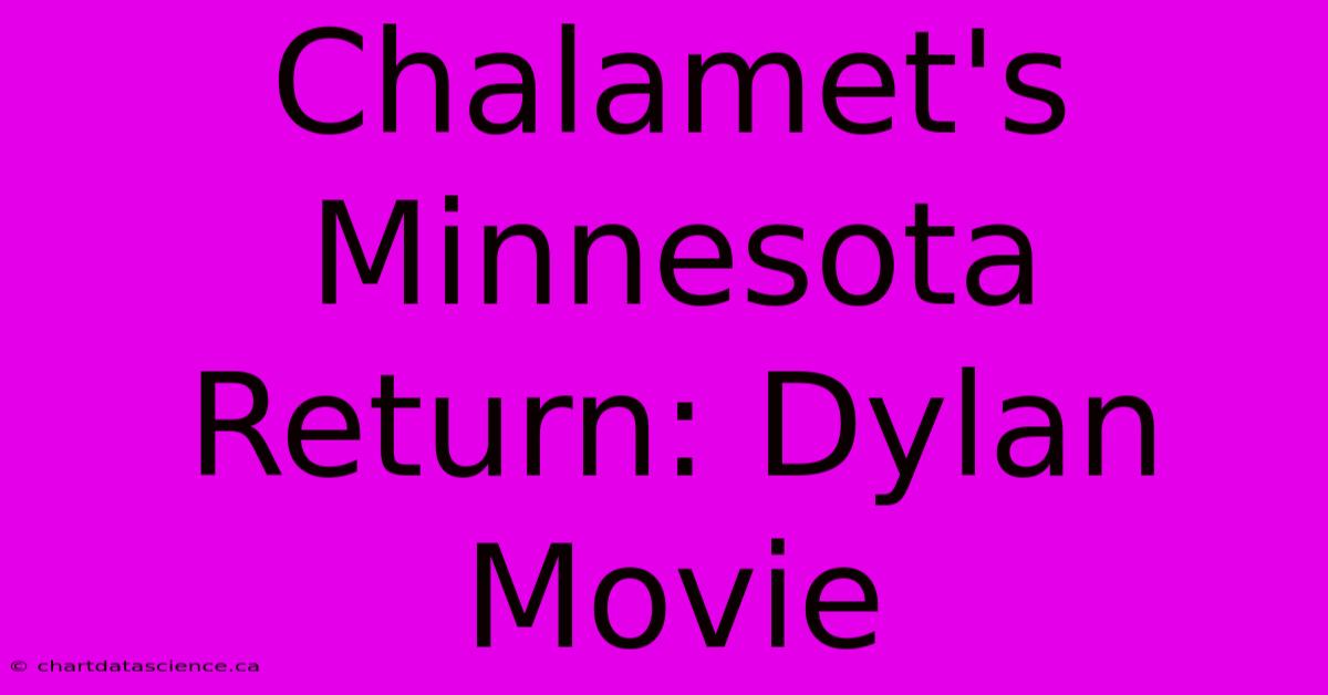 Chalamet's Minnesota Return: Dylan Movie