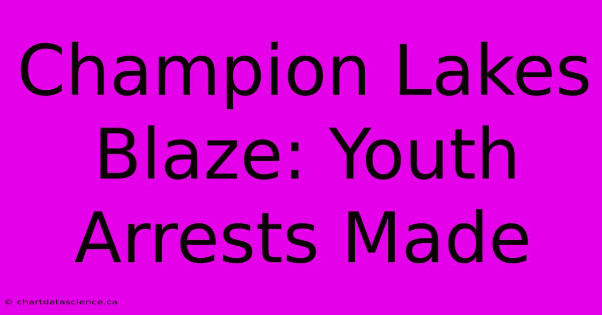 Champion Lakes Blaze: Youth Arrests Made