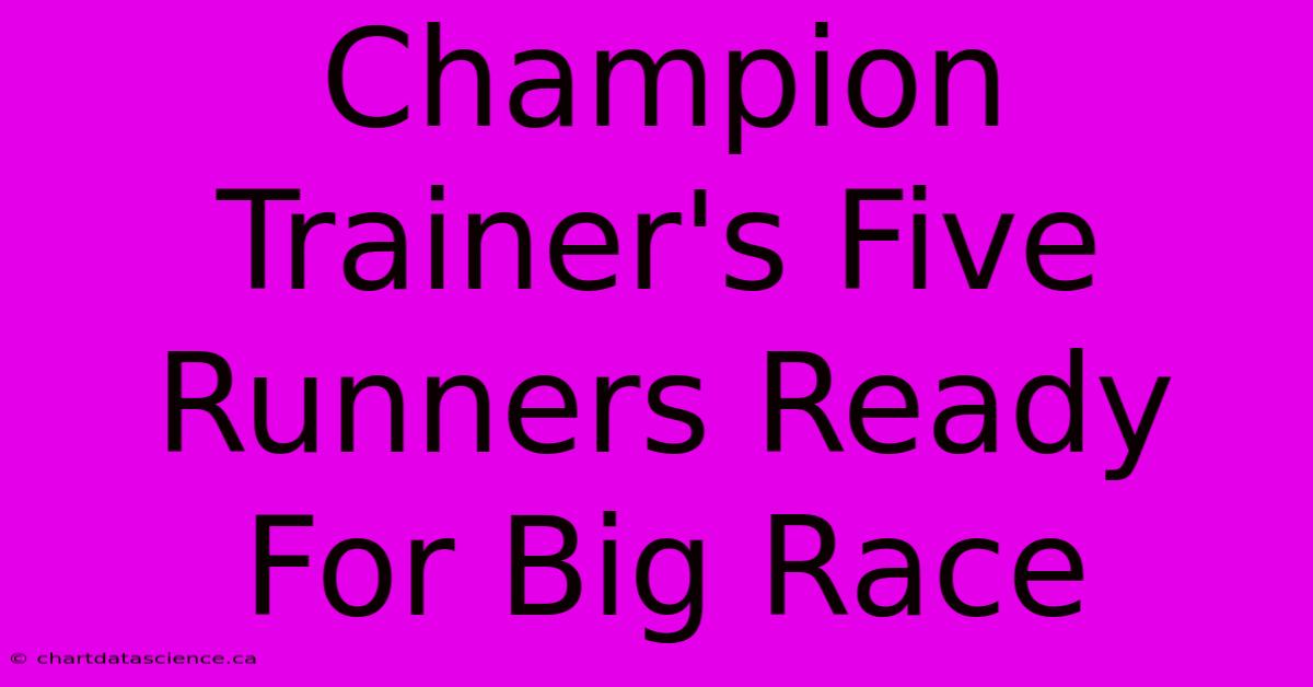 Champion Trainer's Five Runners Ready For Big Race 