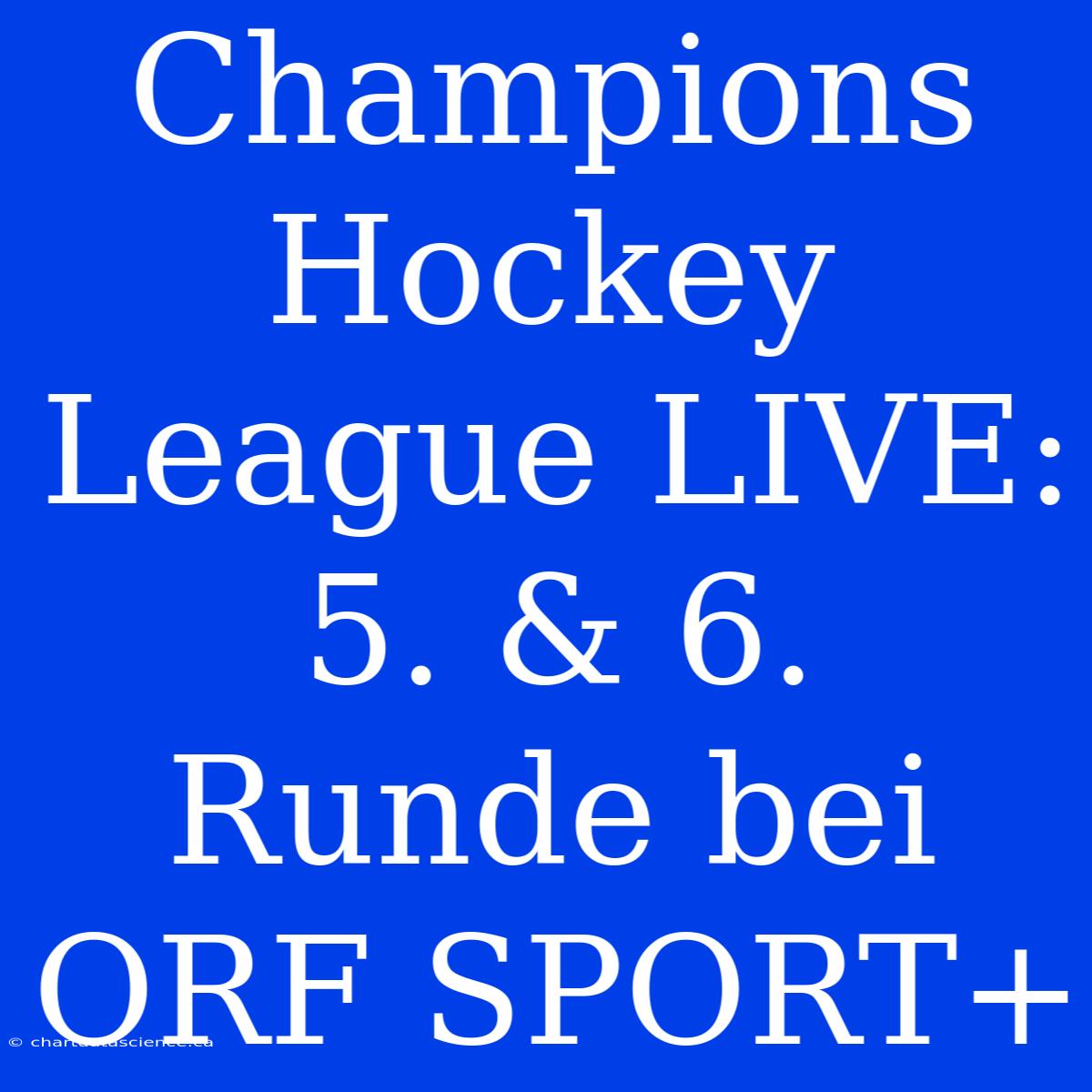 Champions Hockey League LIVE: 5. & 6. Runde Bei ORF SPORT+