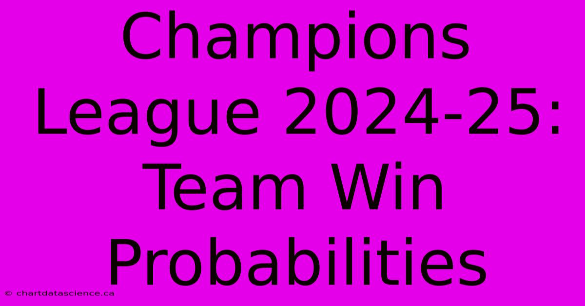 Champions League 2024-25: Team Win Probabilities