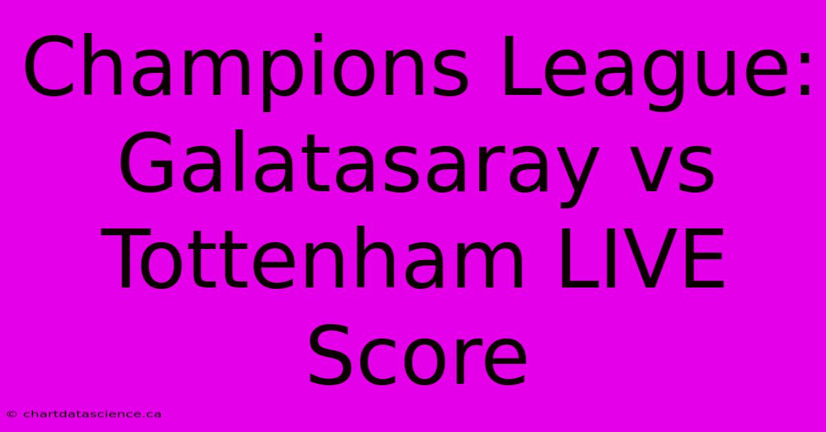 Champions League: Galatasaray Vs Tottenham LIVE Score