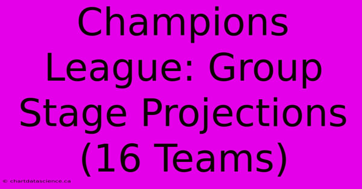 Champions League: Group Stage Projections (16 Teams)