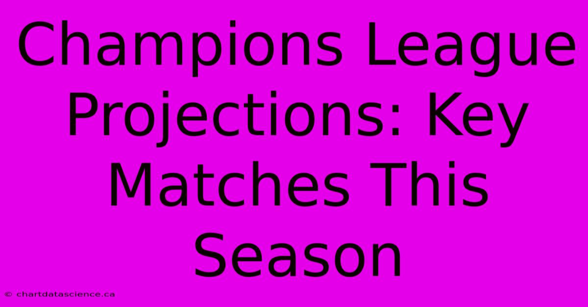 Champions League Projections: Key Matches This Season 