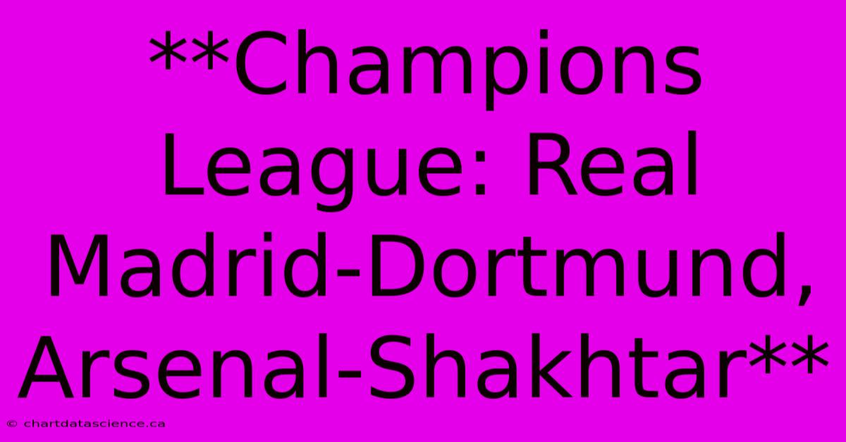 **Champions League: Real Madrid-Dortmund, Arsenal-Shakhtar**