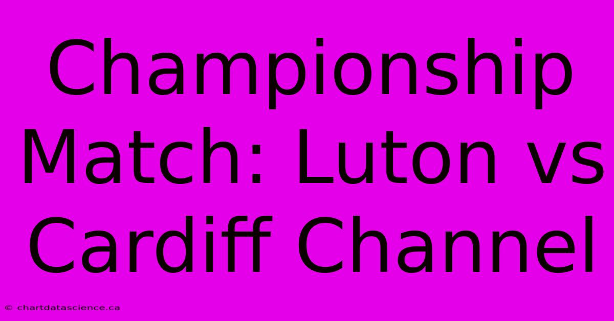 Championship Match: Luton Vs Cardiff Channel