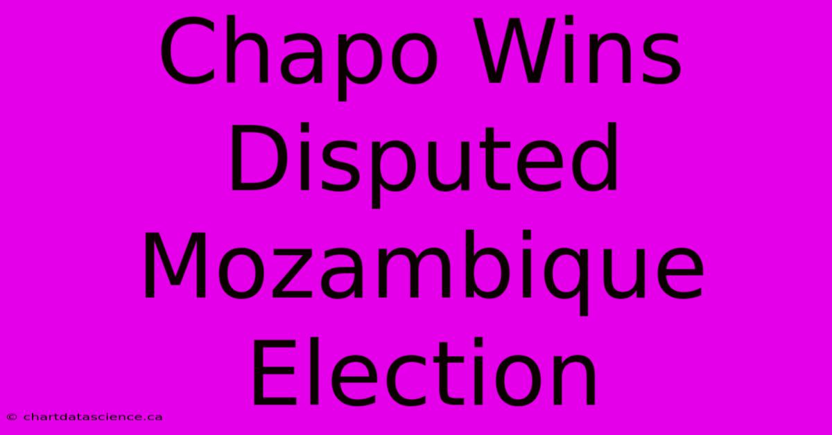 Chapo Wins Disputed Mozambique Election