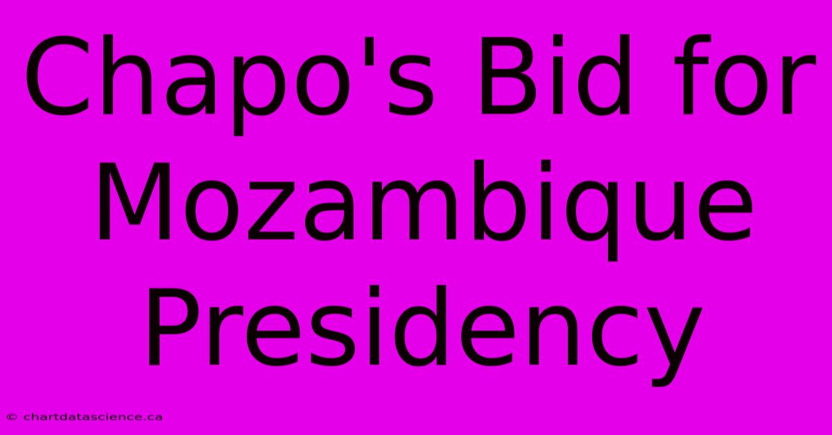 Chapo's Bid For Mozambique Presidency