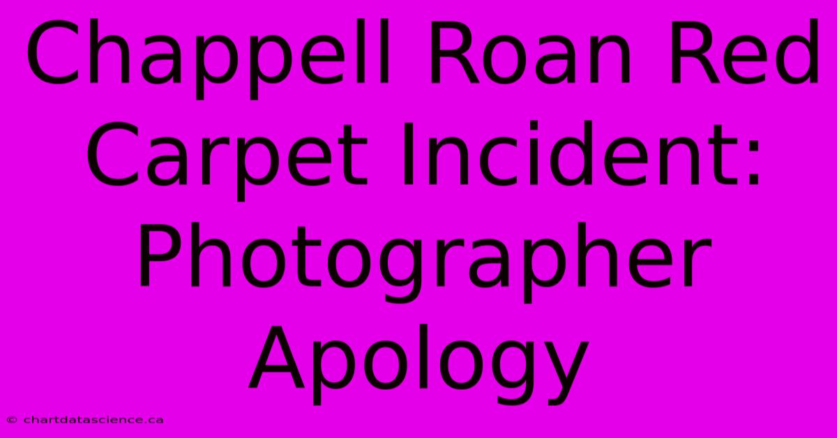 Chappell Roan Red Carpet Incident: Photographer Apology