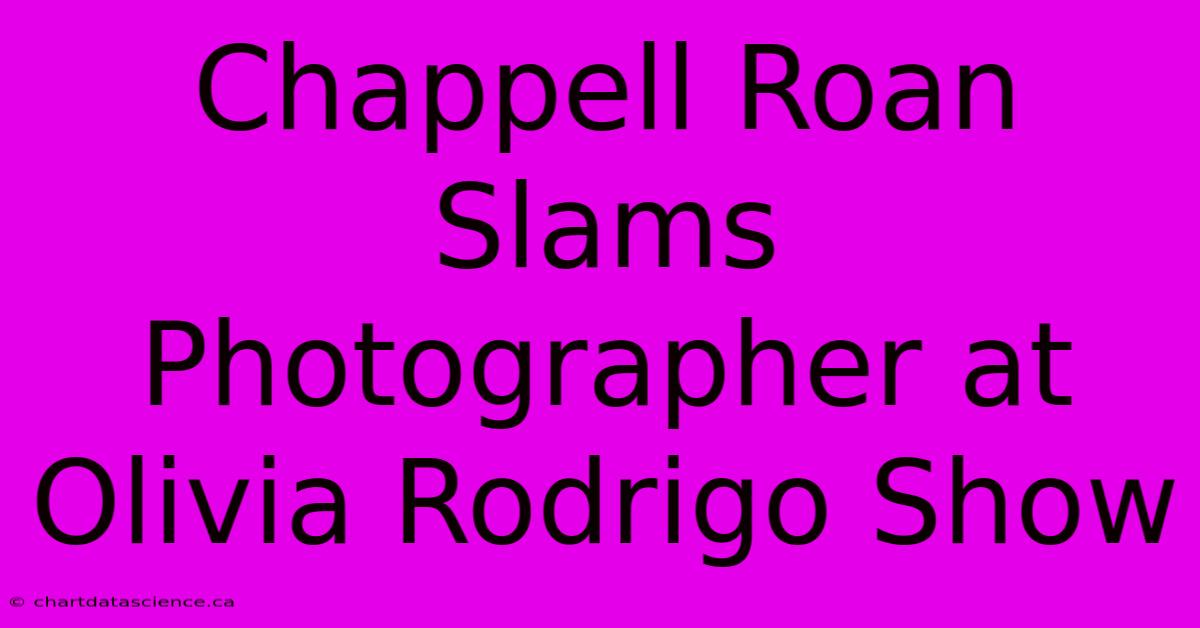 Chappell Roan Slams Photographer At Olivia Rodrigo Show