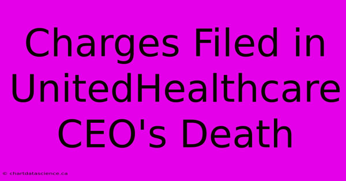 Charges Filed In UnitedHealthcare CEO's Death