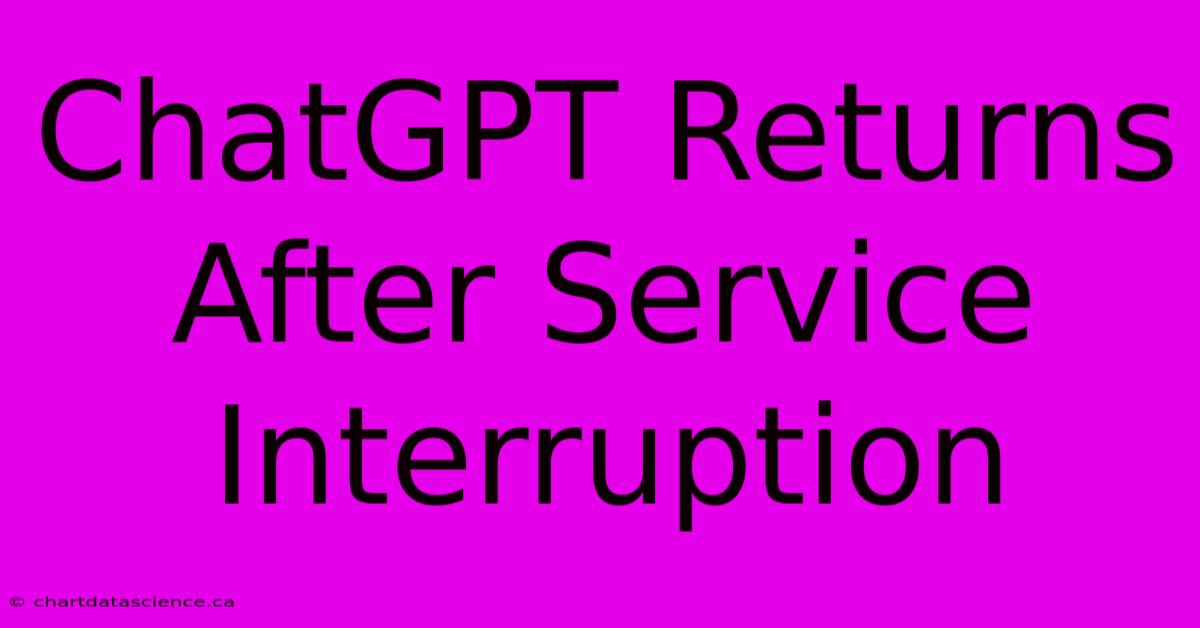 ChatGPT Returns After Service Interruption