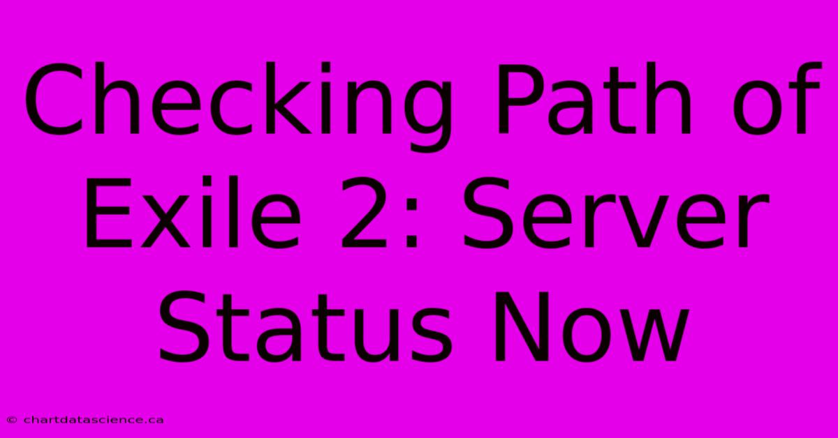 Checking Path Of Exile 2: Server Status Now