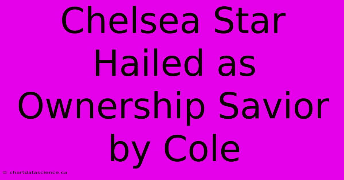 Chelsea Star Hailed As Ownership Savior By Cole