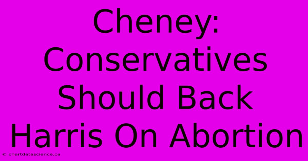 Cheney: Conservatives Should Back Harris On Abortion