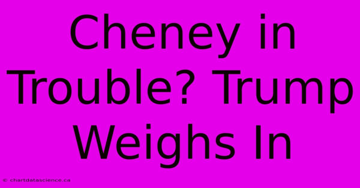 Cheney In Trouble? Trump Weighs In